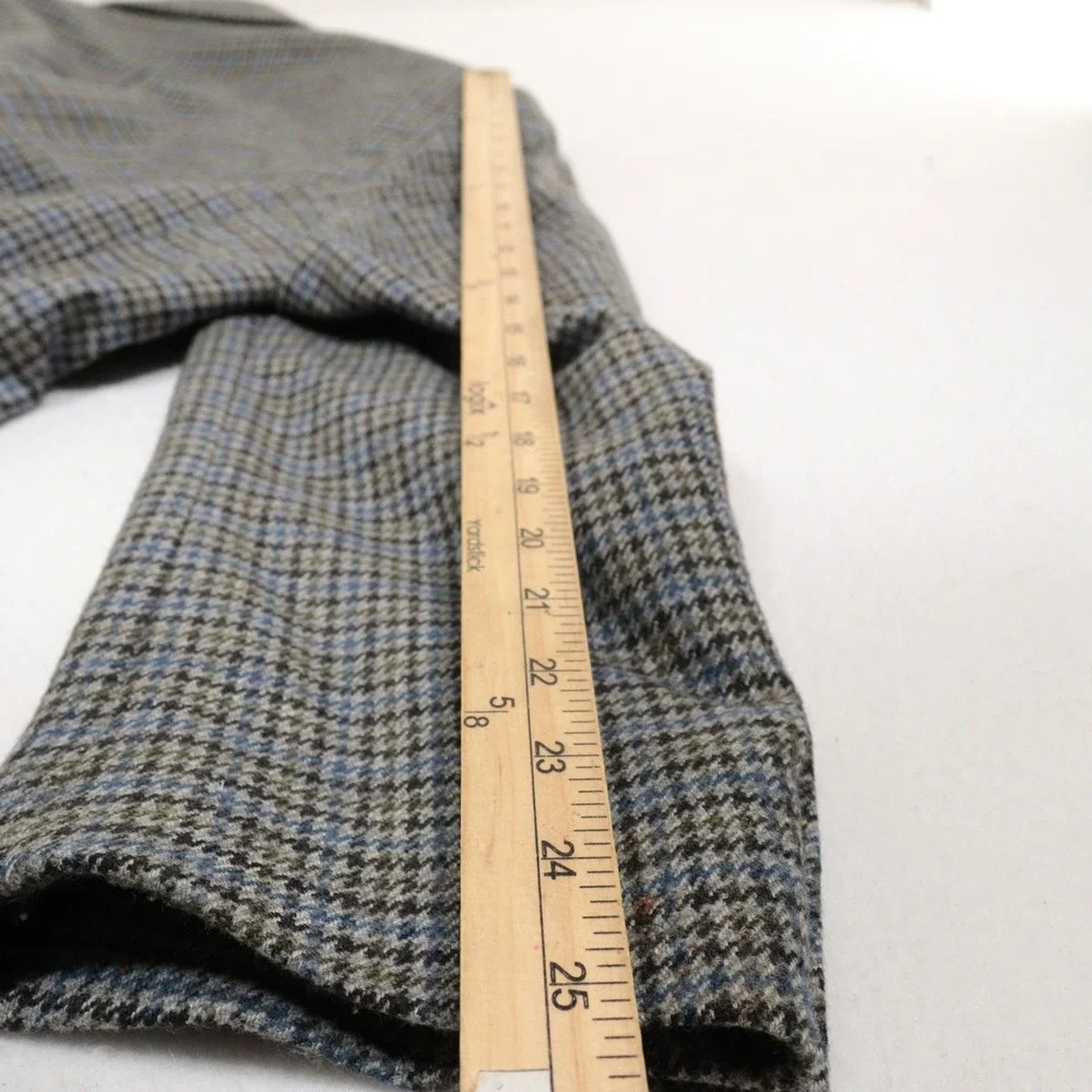 Brooks Brothers Sport Coat Houndstooth Check Blazer Blue Brown Tweed Wool Sz 48R